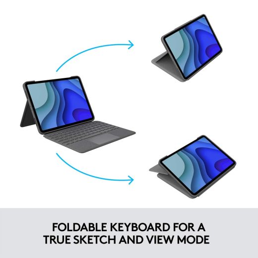 Чохол з клавіатурою Logitech Folio Touch Keyboard Case with Trackpad Graphite для iPad Pro 11" (2020 | 2021 | 2022) (920-009743)