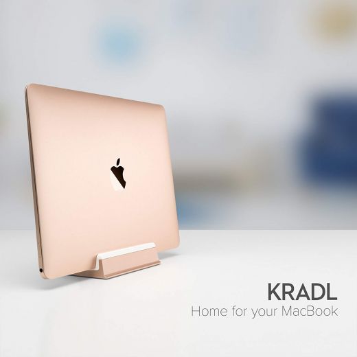 Подставка UPPERCASE KRADL Small Profile Space Saving Aluminum Vertical Stand Silver для MacBook