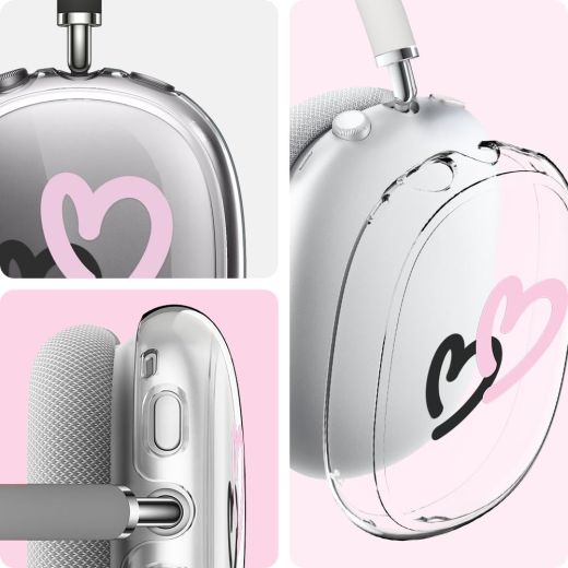 Чохол Spigen Ultra Hybrid Pro z_Doodle Hearts Black Pink для Apple AirPods Max (ACS07570)