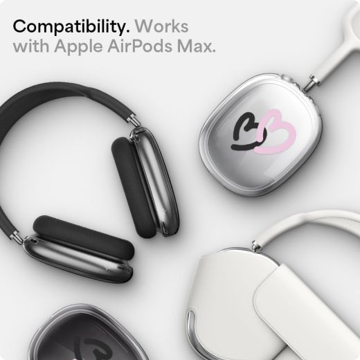 Чохол Spigen Ultra Hybrid Pro z_Doodle Hearts Black Pink для Apple AirPods Max (ACS07570)