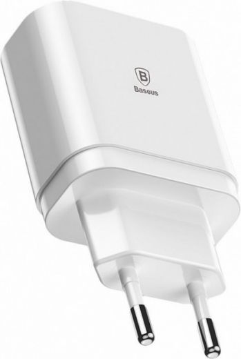 Зарядное устройство Baseus Mirror Lake Intelligent Digital Display 3USB Travel Charger 3.4A (EU) White (CCALL-BH02)