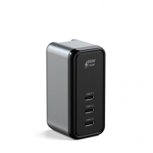 Зарядний пристрій Satechi 66W USB-C 3-Port GAN Wall Charger