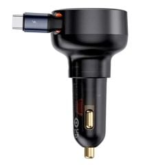Автомобильное зарядное устройство Baseus Enjoyment Pro Car Charger Type-C + Retractable Type-C Cable 60W Black (C00057802111-01)