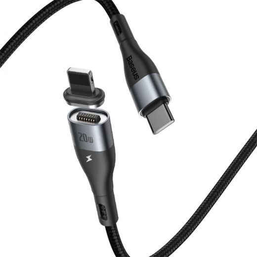 Кабель Baseus Zinc Magnetic Safe Fast Charging Data Cable Type-C to IP PD 20W 2m Black (CATLXC-A01)