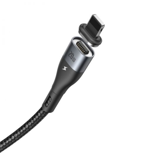 Кабель Baseus Zinc Magnetic Safe Fast Charging Data Cable Type-C to IP PD 20W 1m Black (CATLXC-01)