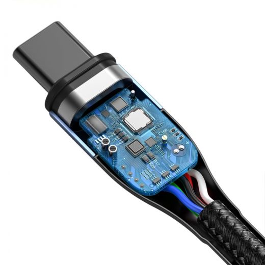 Магнітний кабель Baseus Zinc Magnetic Safe Data Cable Type-C to Type-C 100W 1.5m Black (CATXC-Q01)