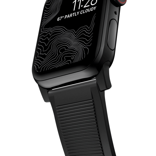 Силіконовий ремінець Nomad Rugged Band Black Rubber / Black Hardware для Apple Watch 49мм | 45мм | 44мм