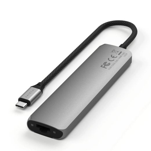 Адаптер Satechi 7-in-1 USB-C Slim Multiport Adapter with Ethernet Space Grey (ST-P7SM)