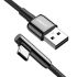 Кутовий кабель UGREEN US313 USB-A to Angled USB-C Cable Zinc Alloy Shell with Braided 1m Black (70413) 			
