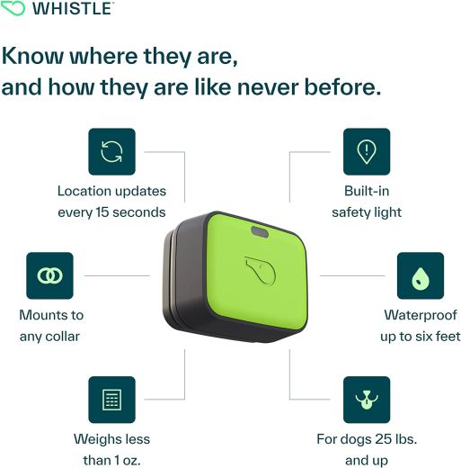 Трекер для собак Whistle Ultimate Dog GPS Tracker Plus Dog Health & Fitness Monitor Green
