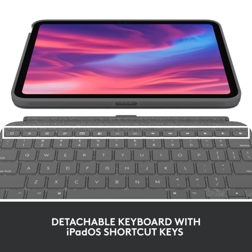 Чохол-клавіатура з тачпадом Logitech Combo Touch Keyboard Case with Trackpad Oxford Gray для iPad 10.9" (10-е покоління) (2022)