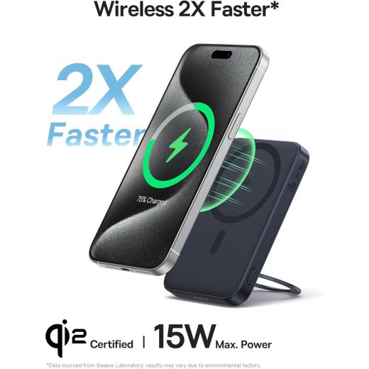 Повербанк Baseus PicoGo Ultra-Slim Qi2 Magnetic 15W Power Bank 5000mAh Black
