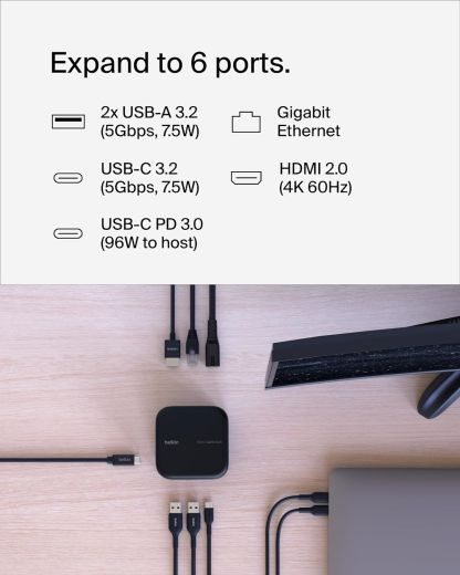 Док-станція Belkin Connect USB-C 6 в 1 Core GaN 130W