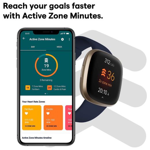 Розумний годинник Fitbit Versa 3 Midnight Blue/Gold