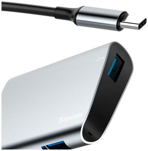 USB-хаб Baseus Enjoyment series Type-C to 2 x USB 2.0+USB 3.0 HUB Adapter Space Gray (CATSX-A0G)