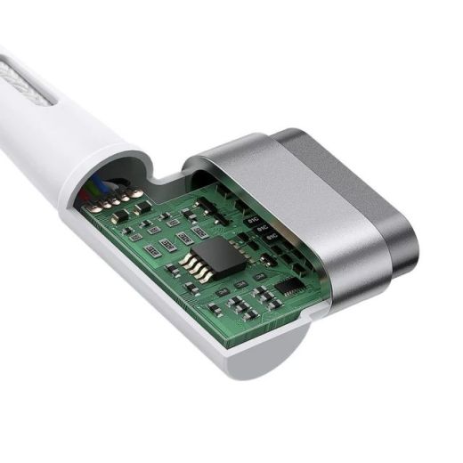 Кутовий кабель Baseus Zinc Magnetic Series L-Shaped USB-C to MagSafe 1 2m White (CATXC-W02)