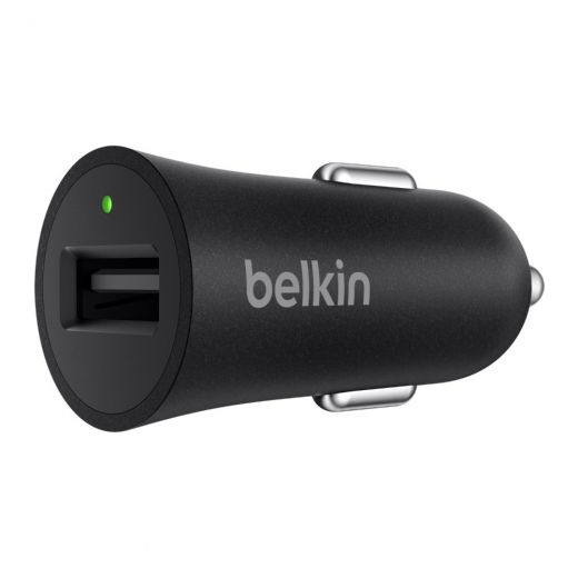 Автомобильное зарядное устройство Belkin Car Quick Charger 18W USB 3.0A, USB-C, 1.2м, black (F7U032BT04-BLK)