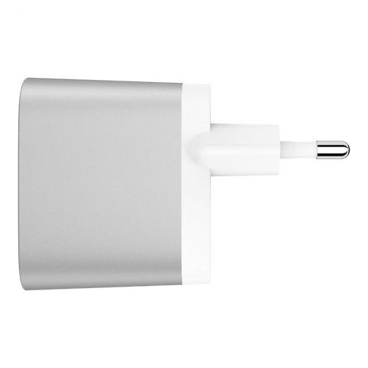 Сетевое зарядное устройство Belkin Home Charger 24W DUAL USB 4.8A, Silver (F7U049VFSLV)