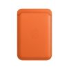 Кожаный чехол-кошелек с локатором Apple Leather Wallet with MagSafe Orange (MPPY3) для iPhone 12 | 13 | 14