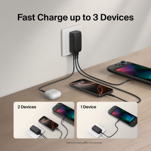 Кабель Belkin USB-C to USB-C Cable 60W для Nintendo Switch 2 (ENA008fq2MBK)