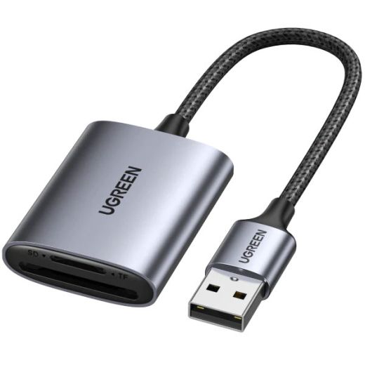 Кардридер Ugreen 2-в-1 USB-A to SD Grey (80887)