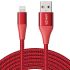 Кабель Anker 551 USB-A to Lightning Cable 1.8m Red (A848061062762)
