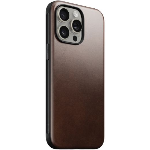 Кожаный чехол Nomad Modern Horween Leather Case Rustic Brown для iPhone 15 Pro Max