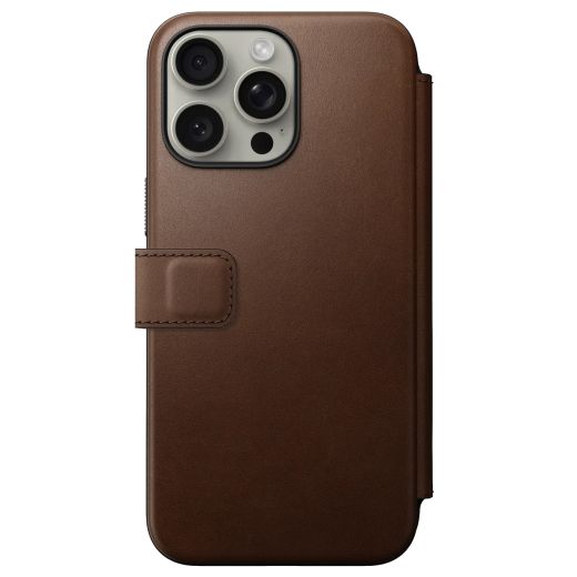Кожаный чехол-книжка Nomad Modern Leather Folio Brown для iPhone 15 Pro Max