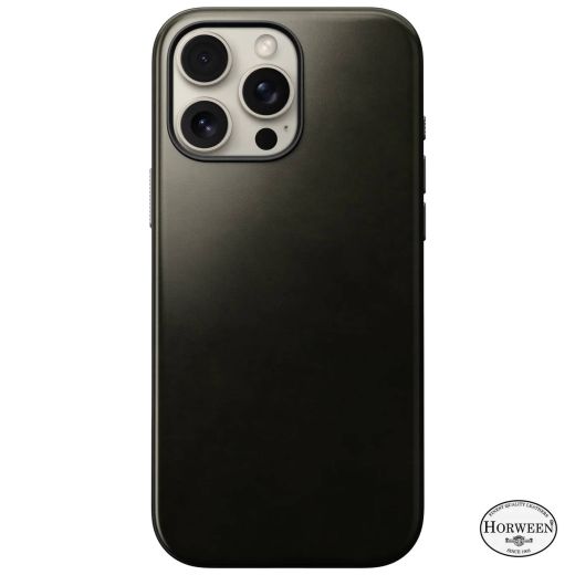 Кожаный чехол Nomad Modern Horween Leather Case Green Chrome для iPhone 16 Pro Max (NM01687085)