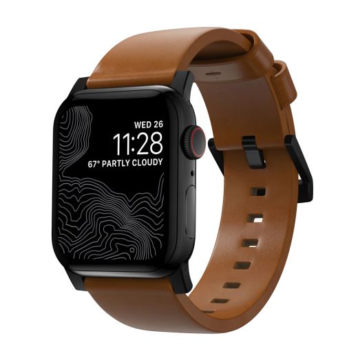 Шкіряний ремінець Nomad Modern Band Rustic Tan Leather / Black Hardware для Apple Watch 49мм | 45мм | 44мм