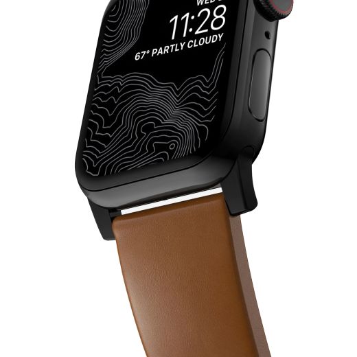 Кожаный ремешок Nomad Modern Band Tan Leather / Black Hardware для Apple Watch 49мм | 45мм | 44мм
