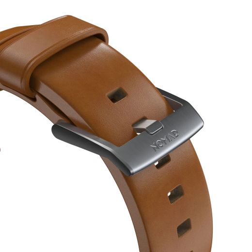 Кожаный ремешок Nomad Modern Band Tan Leather / Silver Hardware для Apple Watch 49мм | 45мм | 44мм