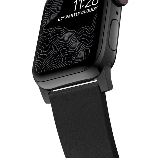 Шкіряний ремінець Nomad Active Band Pro Leather Black / Black Hardware для Apple Watch 49мм | 45мм | 44мм