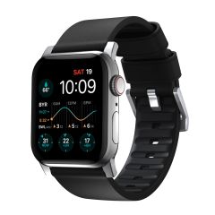Кожаный ремешок Nomad Active Band Pro Leather Black / Silver Hardware (NM1A41SNW0) для Apple Watch 49мм | 45мм | 44мм