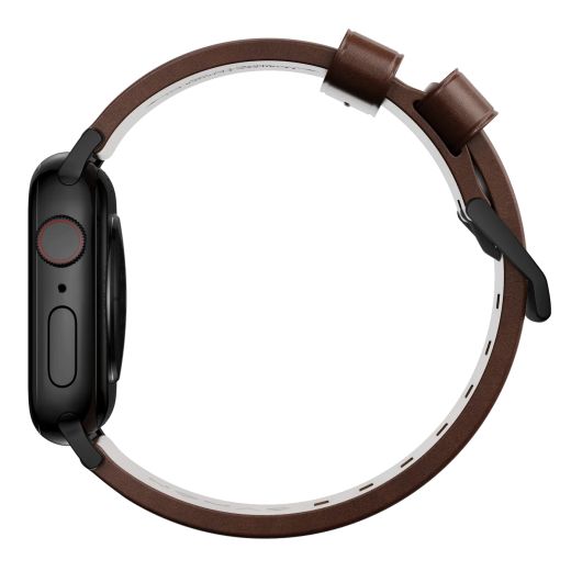 Шкіряний ремінець Nomad Modern Band Horween Leather Rustic Brown / Black Hardware для Apple Watch 49мм | 45мм | 44мм