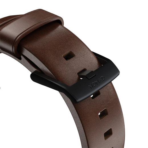 Кожаный ремешок Nomad Modern Band Horween Leather Rustic Brown / Black Hardware для Apple Watch 49мм | 45мм | 44мм