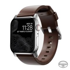 Шкіряний ремінець Nomad Modern Band Horween Leather Rustic Brown / Silver Hardware (NM1A4RSM00) для Apple Watch 49мм | 46мм | 45мм | 44мм