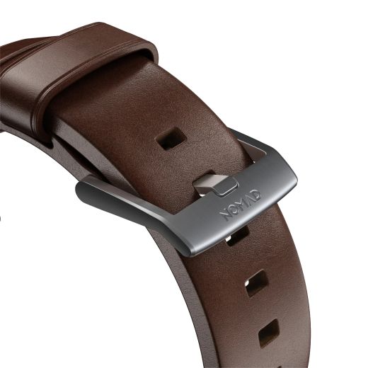 Кожаный ремешок Nomad Modern Band Brown Leather / Silver Hardware для Apple Watch 49мм | 45мм | 44мм (NM1A4RSM00)
