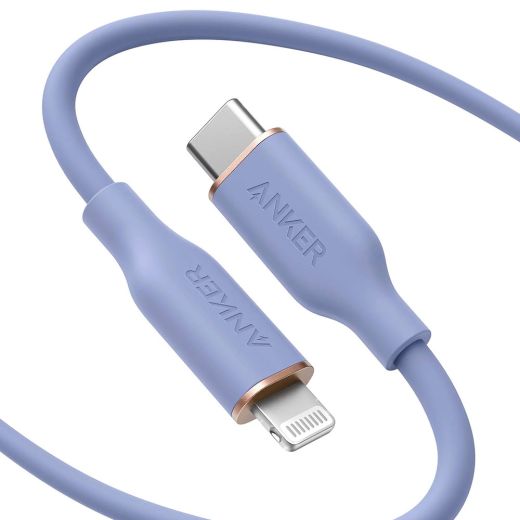 Кабель Anker 641 USB-C to Lightning Cable 1.8m Lavender Grey (A8663)