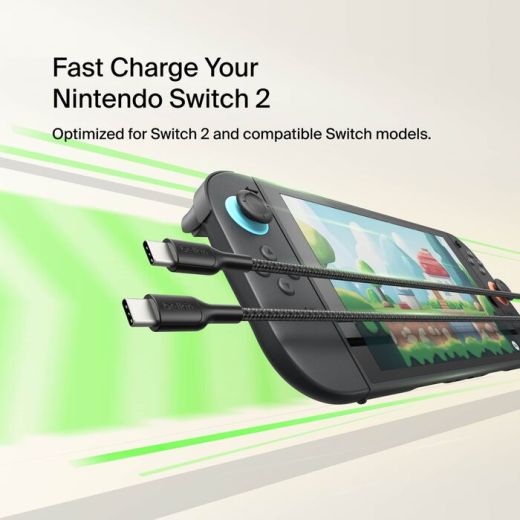 Кабель Belkin USB-C to USB-C Cable 60W для Nintendo Switch 2 (ENA008fq2MBK)