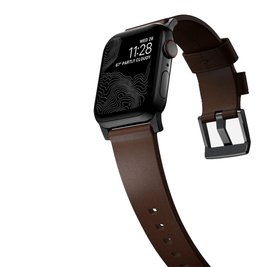 Кожаный ремешок Nomad Modern Band Brown Leather / Black Hardware для Apple Watch 49мм | 45мм | 44мм
