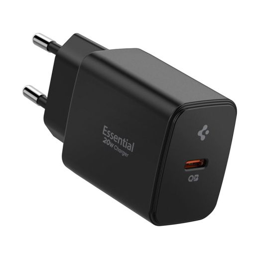Быстрая зарядка Spigen Essential 20W Wall Charger EE201EU Black (ACH09217)