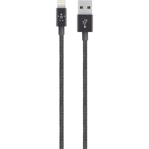 Кабель Belkin Mixit Metallic Lightning to USB 1.2m Black (F8J144BT04-BLK)