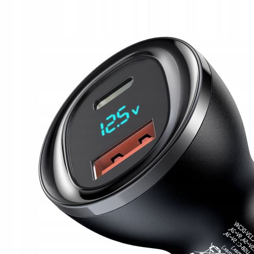 Автомобільна зарядка Mcdodo [CC-5670] Digital Display PD Fast Car Charger 3A Black