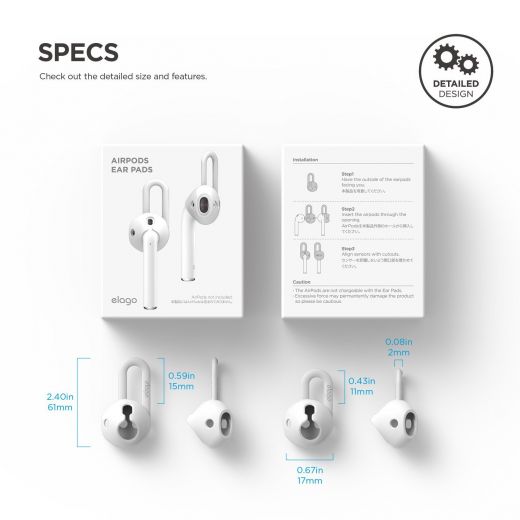 Держатель Elago EarPads White для Apple AirPods