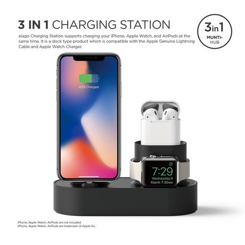 Док-станция Elago Charging Hub Black для iPhone/Apple Watch/AirPods