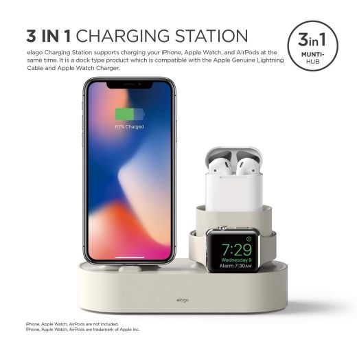 Док-станція Elago Charging Hub Classic White для iPhone/Apple Watch/AirPods