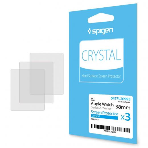 Защитная пленка Spigen Crystal Clear (3 pack) для Apple Watch 38mm Series 1/2/3