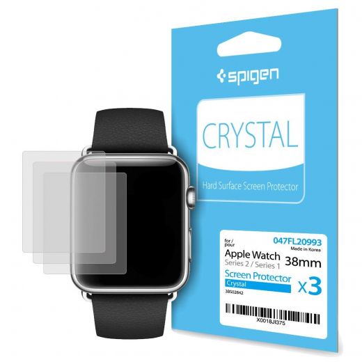 Захисна плівка Spigen Crystal Clear (3 pack) для Apple Watch 38mm Series 1/2/3