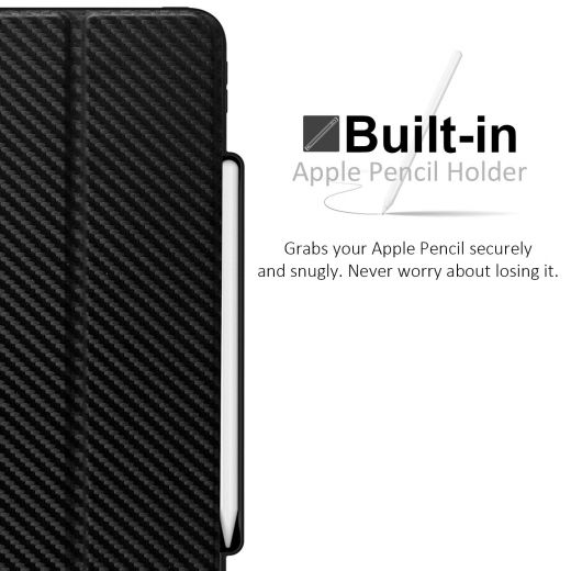 Чохол Khomo Dual Case Cover with Pencil Holder Carbon Fiber для Apple iPad Pro 12.9’ (2018)